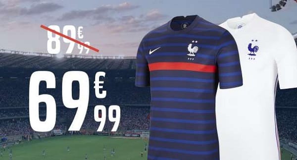 euro 2021 20€ de remise sur les maillots de l'équipe de france de foot