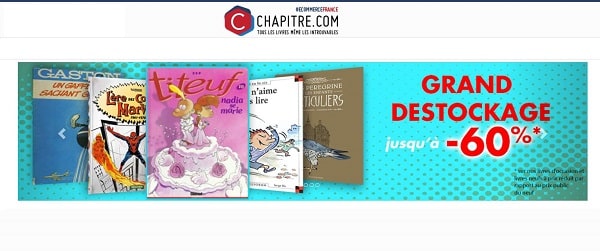 grand déstockage de chapitre jusqu'à 60% sur les bd d’occasions et bd neuves