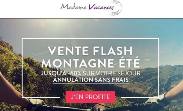 Offre de vacances en montagne cet été vente flash séjour Madame Vacances