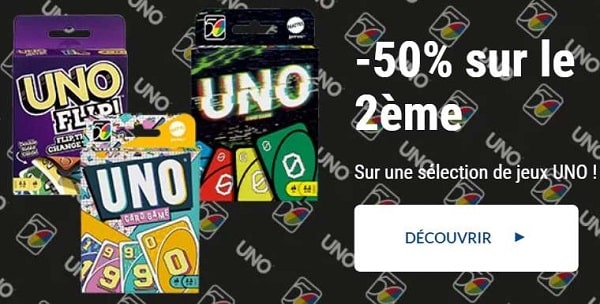 Offre la Grande Récré : 50% de remise sur le second jeu UNO