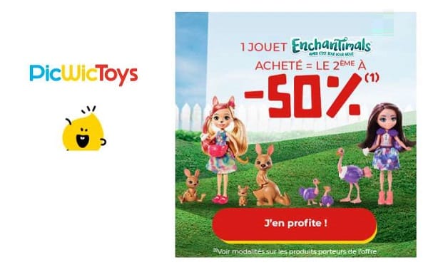 Offre spéciale Enchantimals : 1 jouet acheté = le second à -50% sur PicWicToys