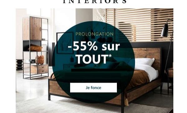 offre spéciale interior's 55% de remise sur tout