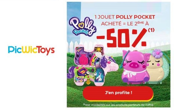 Offre spéciale Polly Pocket : 1 jouet acheté = le second à moitié prix sur PicWicToys