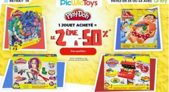 Remise immédiate de 50% sur votre deuxième boite Play-Doh (PicWicToys)