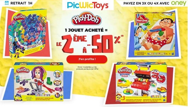 remise immédiate de 50% sur votre deuxième boite play doh