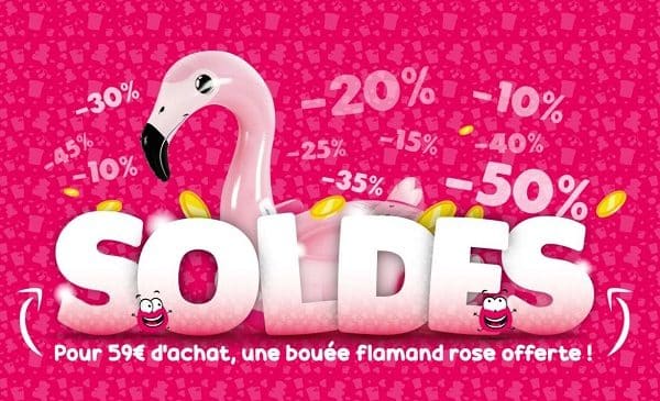 soldes bonbons et gourmandises fizzy bouée flamand rose offerte