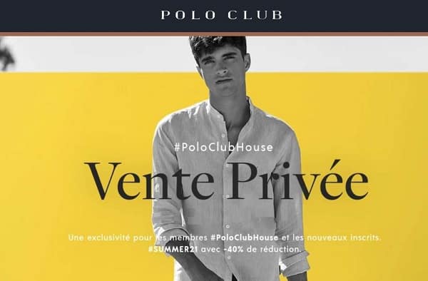 Vente privée Polo Club : 40% de remise sur toute la collection