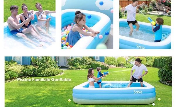 piscine rectangulaire gonflable xl 3 boudins sable
