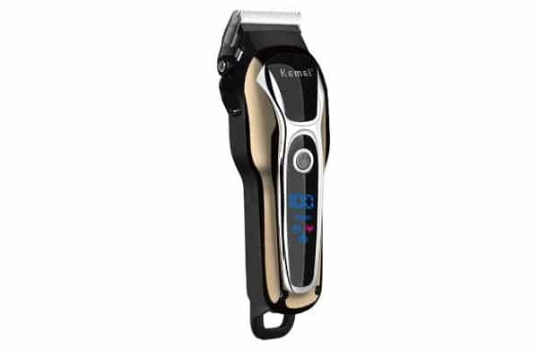 18,98€ tondeuse cheveux et barbe pro rechargeable avez affichage Kemei (6 hauteurs de coupe)