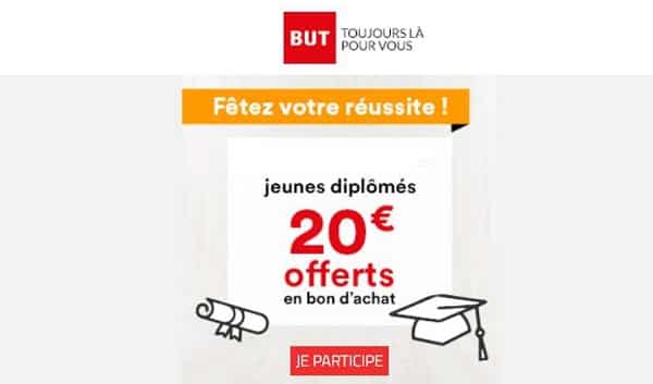 But offre un bon d'achat de 20€ aux jeunes diplômés