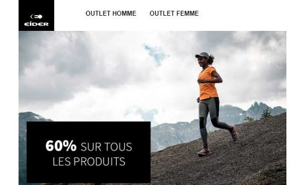 Fermeture du site Eider : 60% de remise sur tout le site