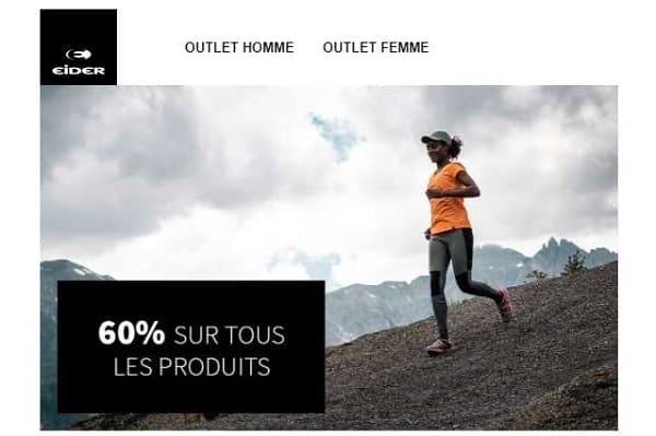 Fermeture du site Eider : 60% de remise sur tout le site