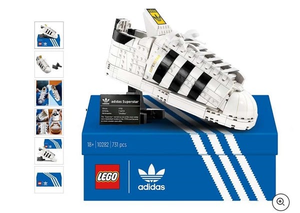 promo boite lego adidas originals superstar creator expert port inclus