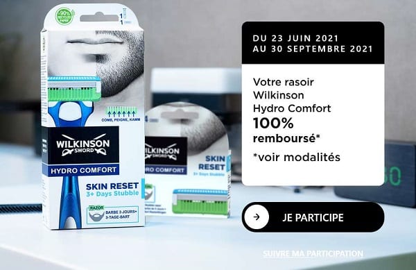 rasoir pour homme hydro comfort de wilkinson 100% remboursé