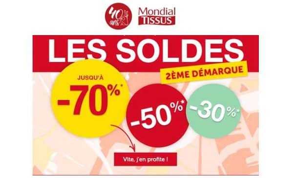 SOLDES Mondial Tissus 2ème démarque