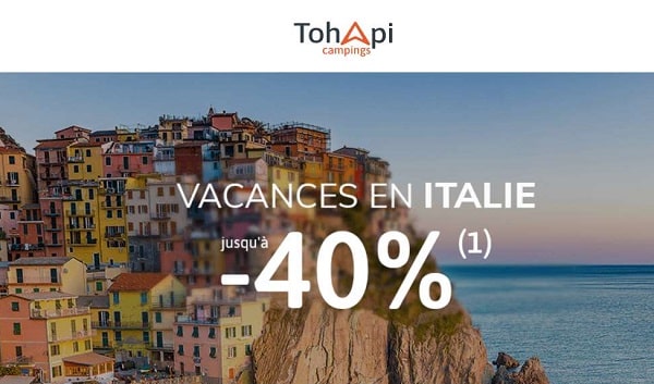 Vacances en camping en Italie moins chers avec Tohapi