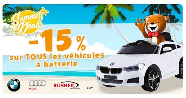 remise sur tous les véhicules sur batterie sur maxitoys