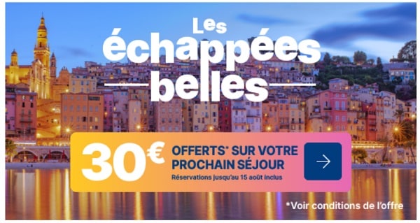 1 séjour en France cet été dans un hôtel Best Western = 1 carte cadeau de 30€ offerte