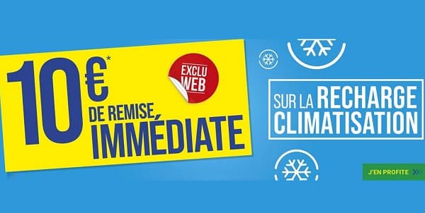 10€ de remise immédiate sur la recharge climatisation sur Euromaster