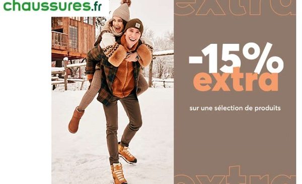 15% de remise sur une sélection de produits à prix réduits et non réduits sur chaussures