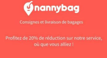 20% de réduction sur Nannybag (consigne à bagages dans plus de 500 villes)
