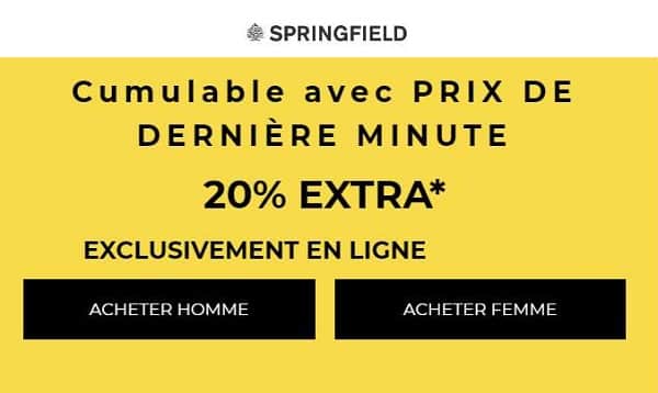 20% de remise en plus sur les prix dernière minute Springfield