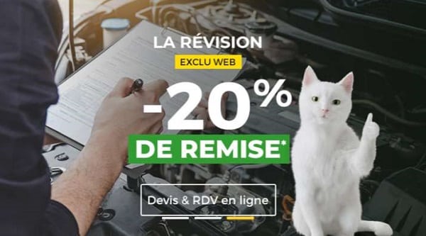 20% remise immédiate sur la révision auto chez feu vert