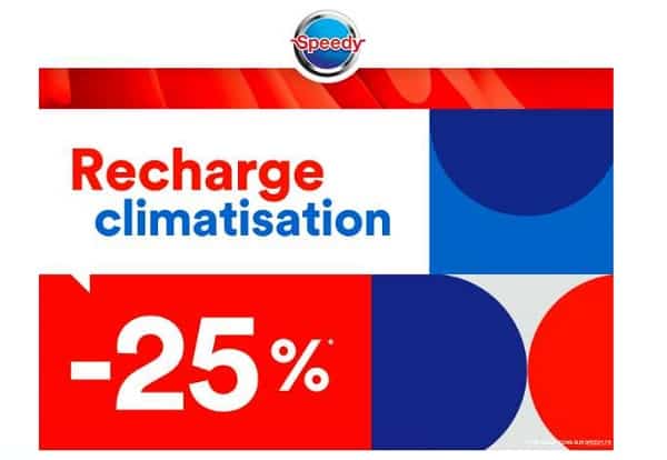 25% de remise sur la recharge ou révision climatisation chez speedy