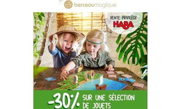 30% de remise sur les jouets haba sur berceau magique