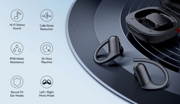 Écouteurs intra-auriculaires Bluetooth avec crochets d'oreilles AFGS EP-T32 Écouteurs intra auriculaires bluetooth avec crochets d'oreilles afgs ep t32