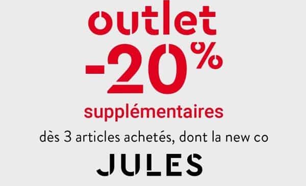 Outlet JULES : 20% supplémentaires dès 3 articles achetés