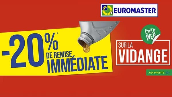 votre vidange auto moins cher avec actuellement 20% de remise immédiate sur la vidange chez euromaster