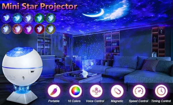 mini lampe projecteur de galaxie bluetooth 40 modes ceshu