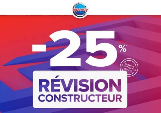 remise immédiate sur la révision constructeur sur speedy