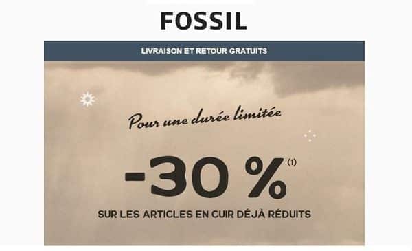 30% de remise sur les articles en cuir fossil déjà réduits