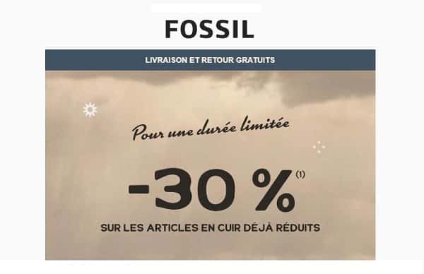 30% de remise sur les articles en cuir Fossil déjà réduits (offre flash jusqu’à lundi)