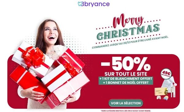 50% de remise sur tous les coffrets blanchiment des dents bbryance