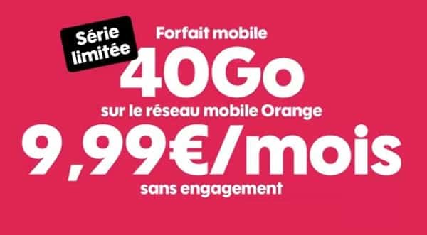 9,99€ le Forfait Série limitée SOSH 40Go Appels et SMS/MMS illimités – sans engagement