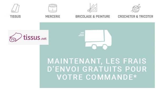 frais de port offerts sur toutes les commandes sur tissus