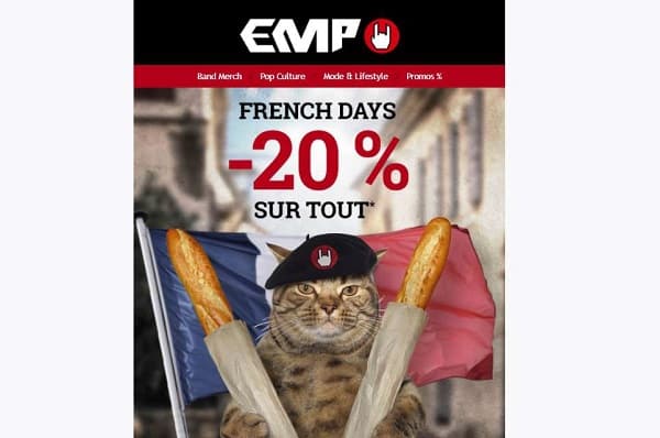 Les French Days de EMP (mode et produits dérivés Rock, Pop Culture, Gaming) = -20% sur presque TOUT dès 49,99€