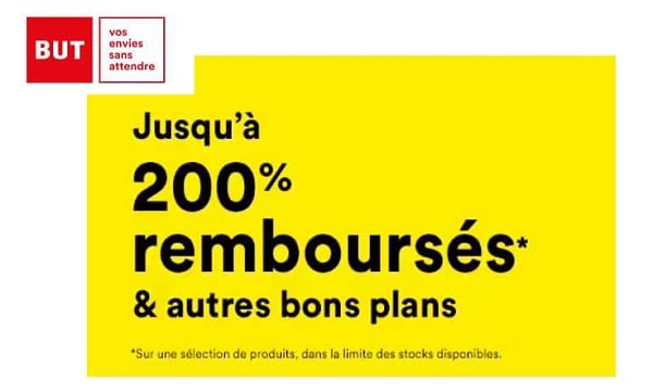 offre spéciale jusqu’à 200% remboursé sur des dizaines d'articles sur but