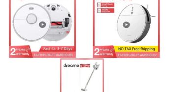 Offres spéciales aspirateurs robot Dreame F9 et Roborock S5 Max et aspirateurs 2 en 1 Dreame V10 Pro et Roborock H7(Aliexpress – entrepôt FR)