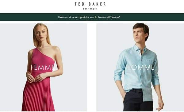 Ted Baker : 20% de reduction supplémentaire sur les archives (Outlet) & 30% de reduction sur articles prix plein