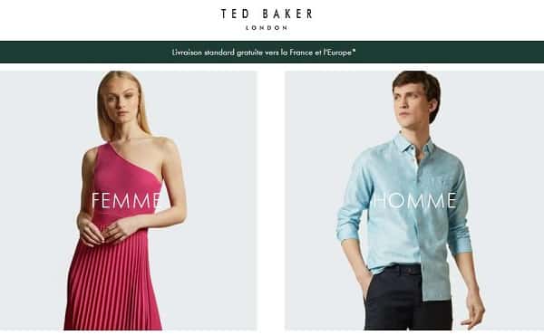 Ted Baker : 20% de reduction supplémentaire sur les archives (Outlet) & 30% de reduction sur articles prix plein