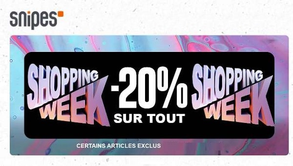 weekend spécial snipes 20% de remise sur des milliers d'articles