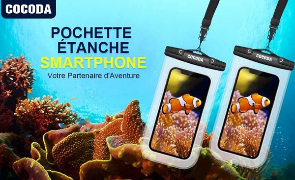 lot de 2 pochettes pour smartphone et iphone étanches cocoda