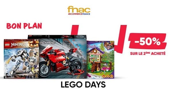 1 boite de Lego achetée sur la FNAC = -50% sur la seconde LEGO DAYS