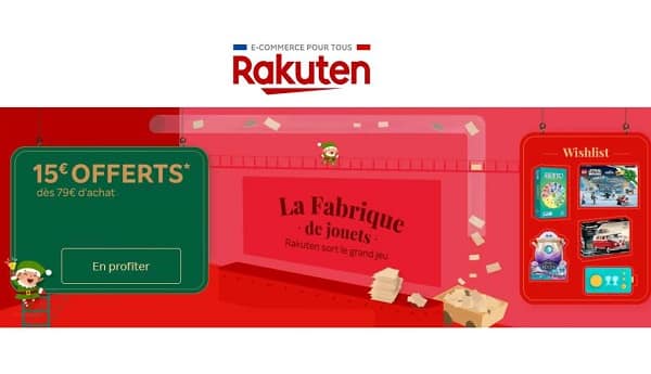 15€ offerts pour toute commande de jouets et jeux sur Rakuten