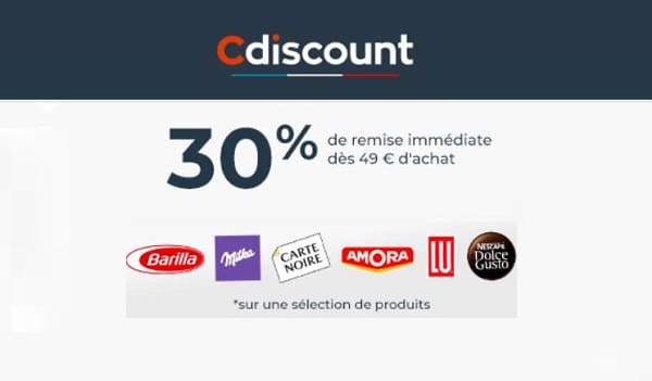 30% de remise sur Mes Courses Alimentaire Cdiscount 