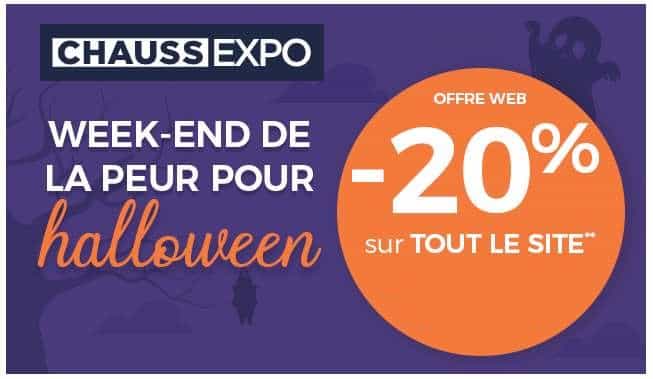 chaussexpo pour halloween vous offre 20% de remise sur tout le site